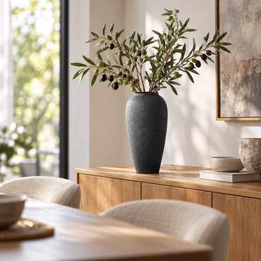 Black Textured Ceramic Vase – Three Sculptural Styles
