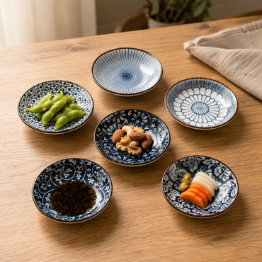 4-Inch Indigo Garden Ceramic Mini Bowls – Set of 6
