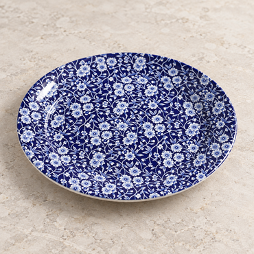 Midnight Bloom Blue & White Ceramic Plate