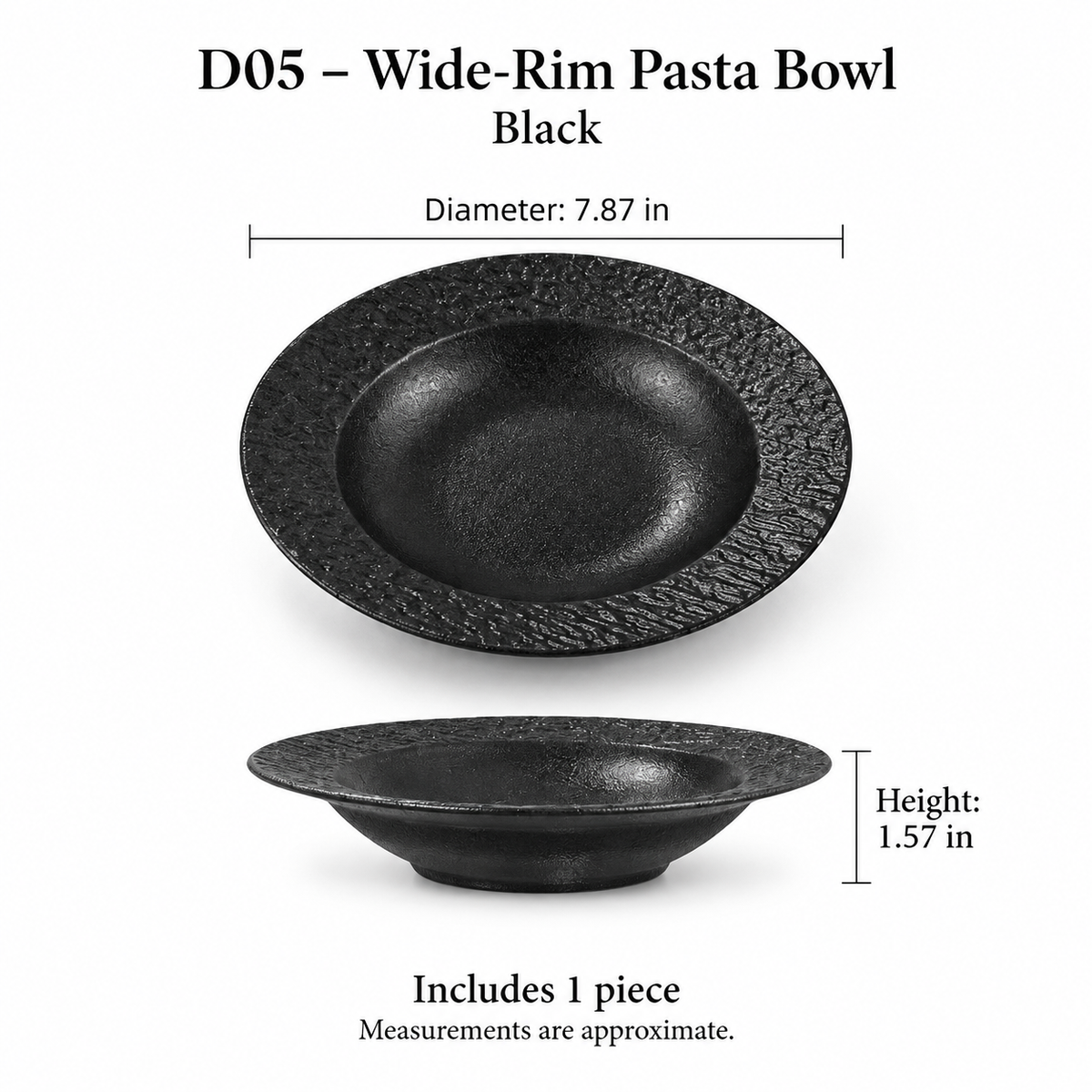 Rock Texture Ceramic Dinnerware Collection – Black & White