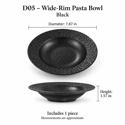Rock Texture Ceramic Dinnerware Collection – Black & White