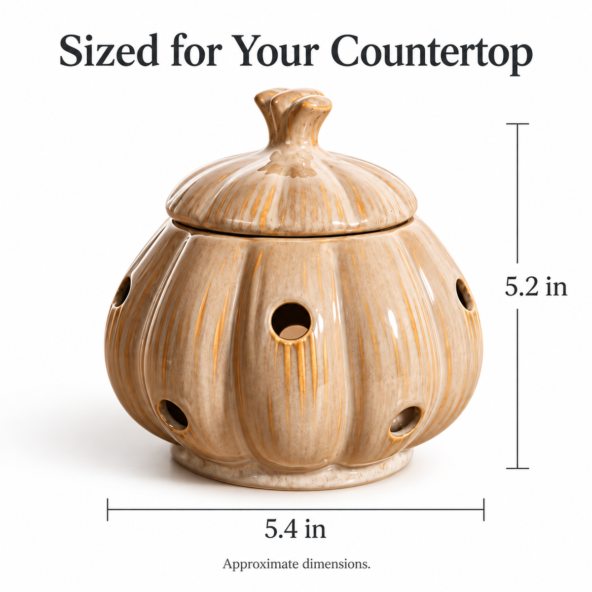 Garlic-Shaped Ceramic Garlic Keeper with Lid