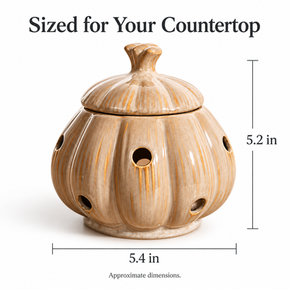 Garlic-Shaped Ceramic Garlic Keeper with Lid