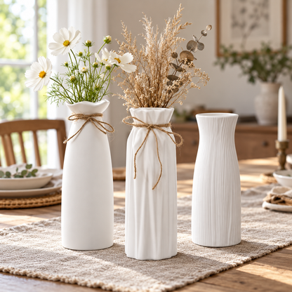 White Ceramic Vase – 15 Sculptural & Textured Styles