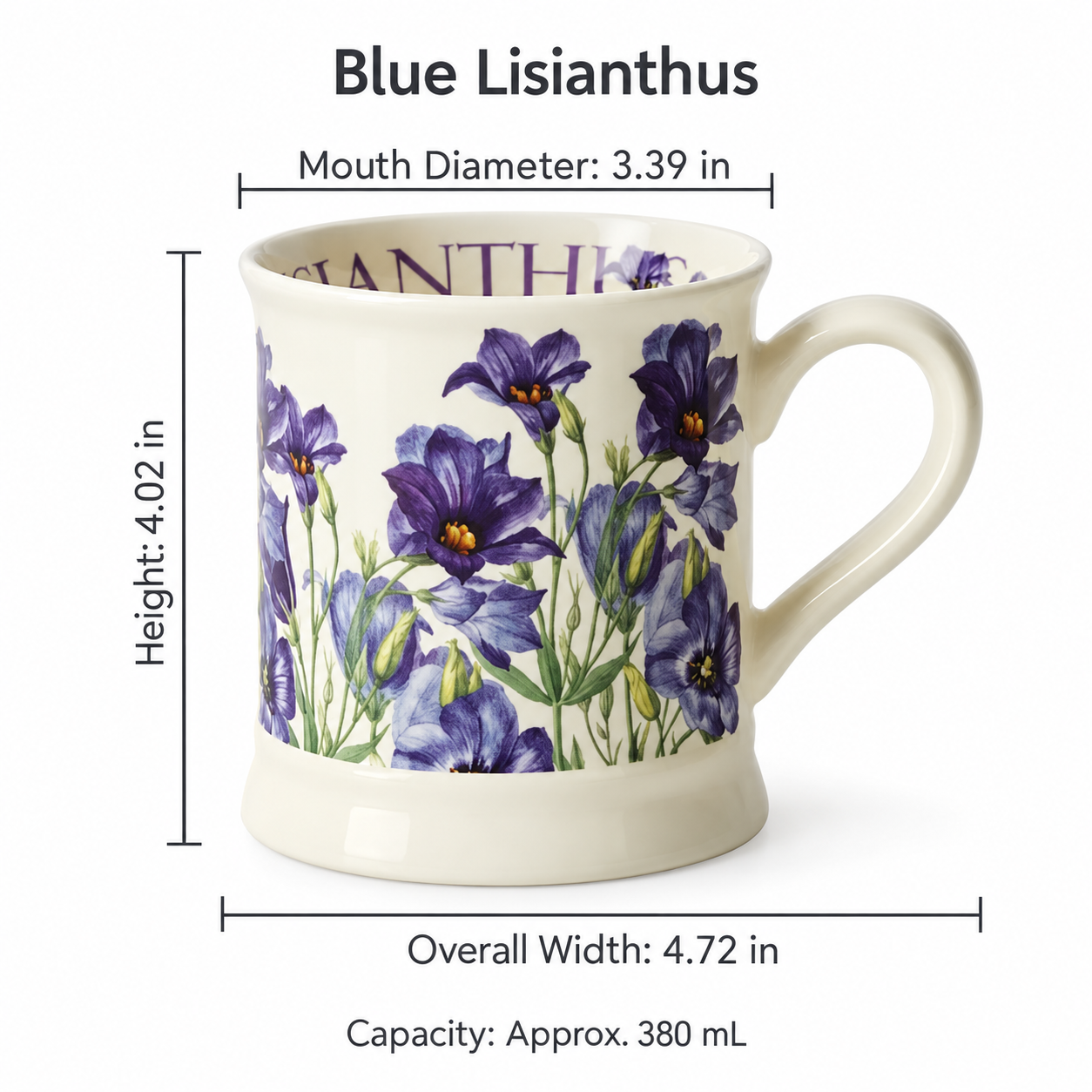 Vintage Botanical Ceramic Mug – Floral & Butterfly Designs, 380 mL
