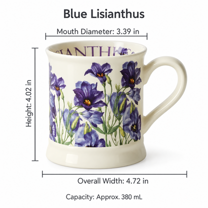 Vintage Botanical Ceramic Mug – Floral & Butterfly Designs, 380 mL