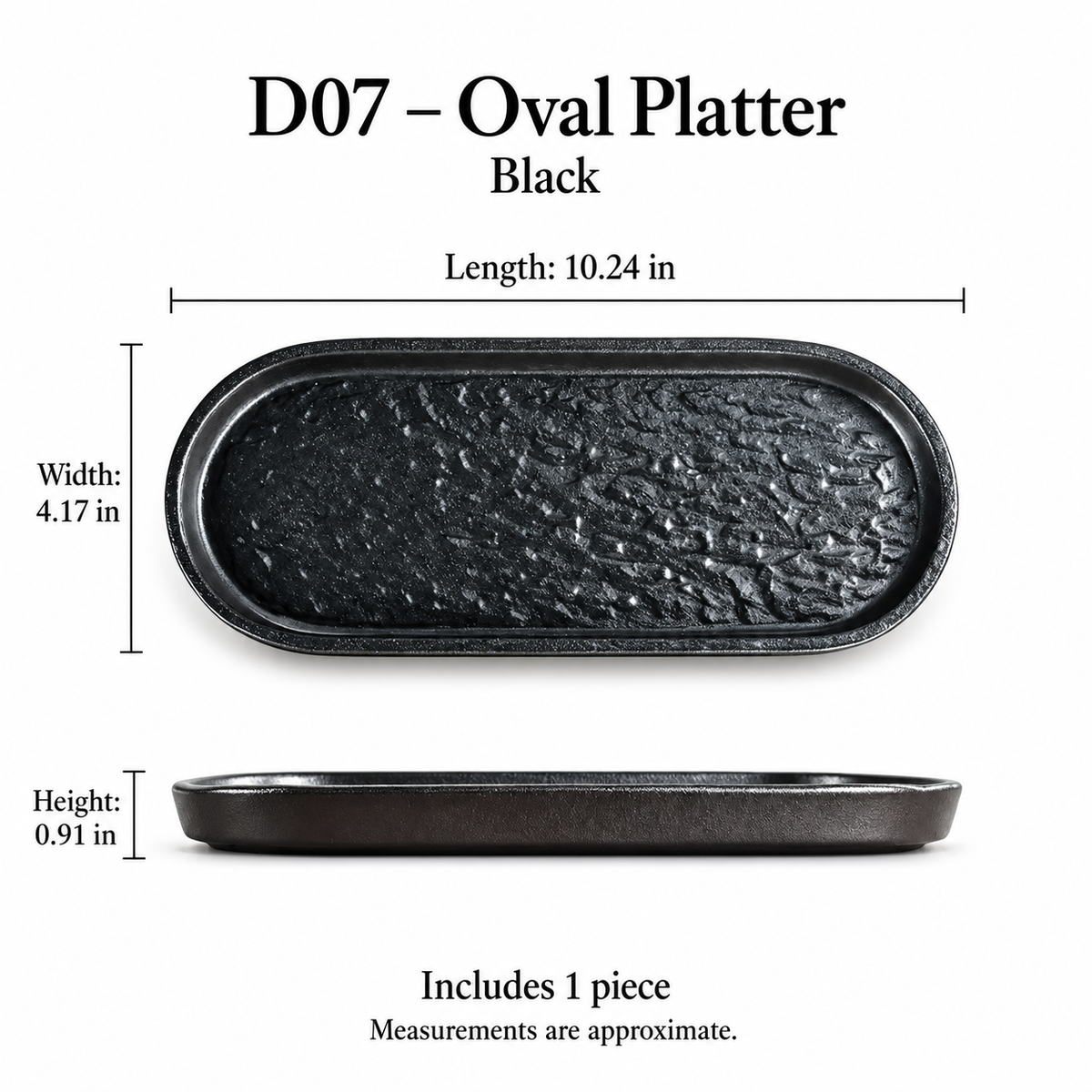 Rock Texture Ceramic Dinnerware Collection – Black & White