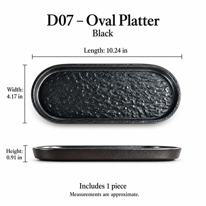 Rock Texture Ceramic Dinnerware Collection – Black & White