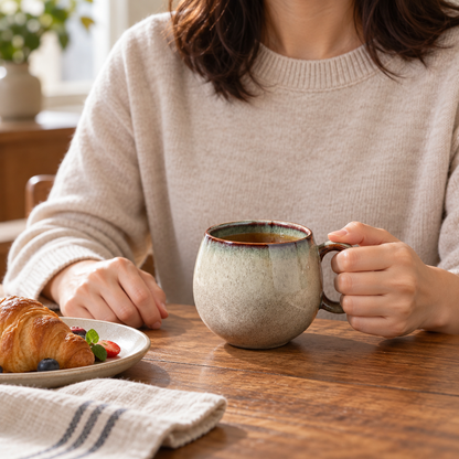 Handmade Ceramic Matcha & Tea Mug – 600 mL