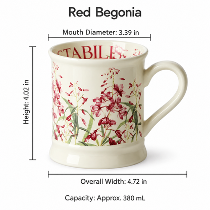 Vintage Botanical Ceramic Mug – Floral & Butterfly Designs, 380 mL