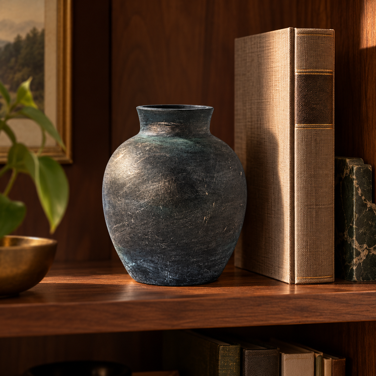 Rustic Ceramic Vase – Small Textured Accent Vase