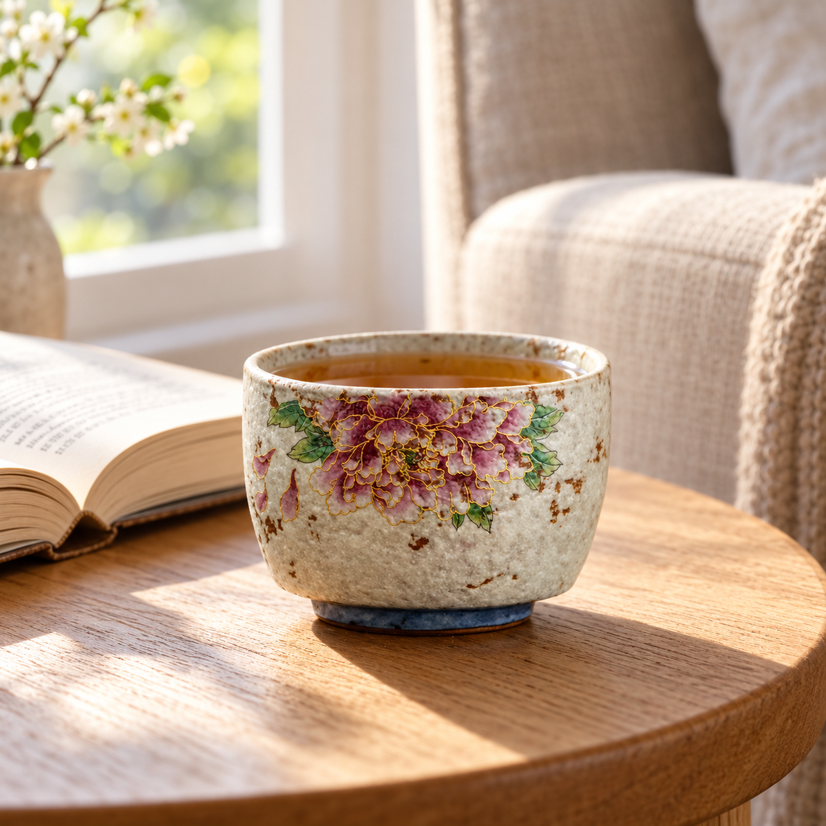 Botanical Ceramic Teacups – Single Cup or Set of 2