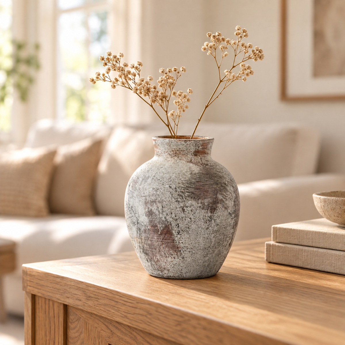 Rustic Ceramic Vase – Small Textured Accent Vase