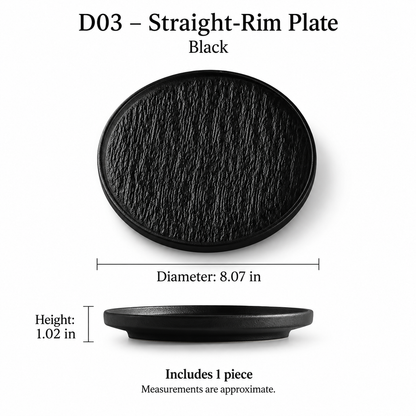 Rock Texture Ceramic Dinnerware Collection – Black & White