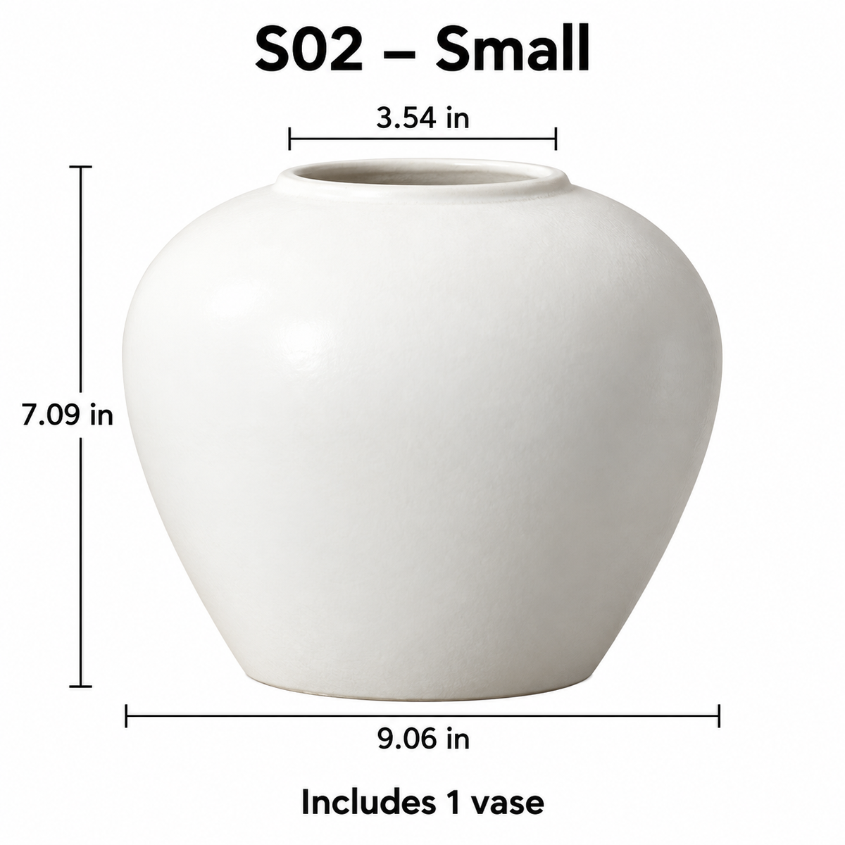 Ivory White Ceramic Vase – Three Sizes & Set of 3