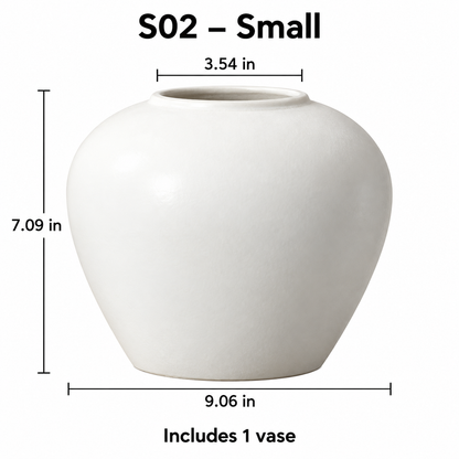 Ivory White Ceramic Vase – Three Sizes & Set of 3