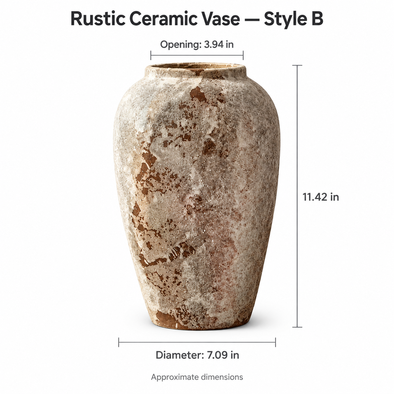 Rustic Textured Ceramic Vase – Individual Styles or Set of 3