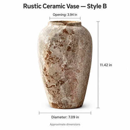 Rustic Textured Ceramic Vase – Individual Styles or Set of 3