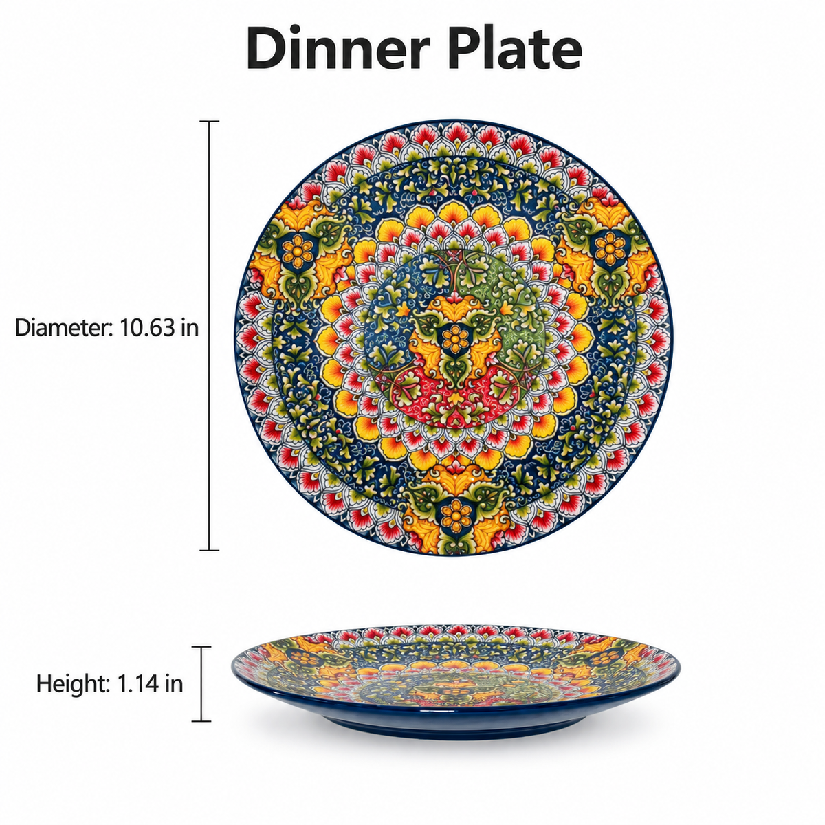 Colorful Floral Ceramic Tableware – Plates, Bowls, Platters & Teapot