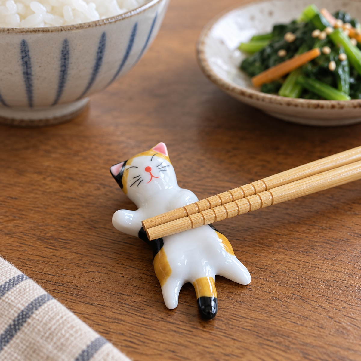 Calico Cat Ceramic Chopstick Rest – Assorted Shapes, Sold Individually