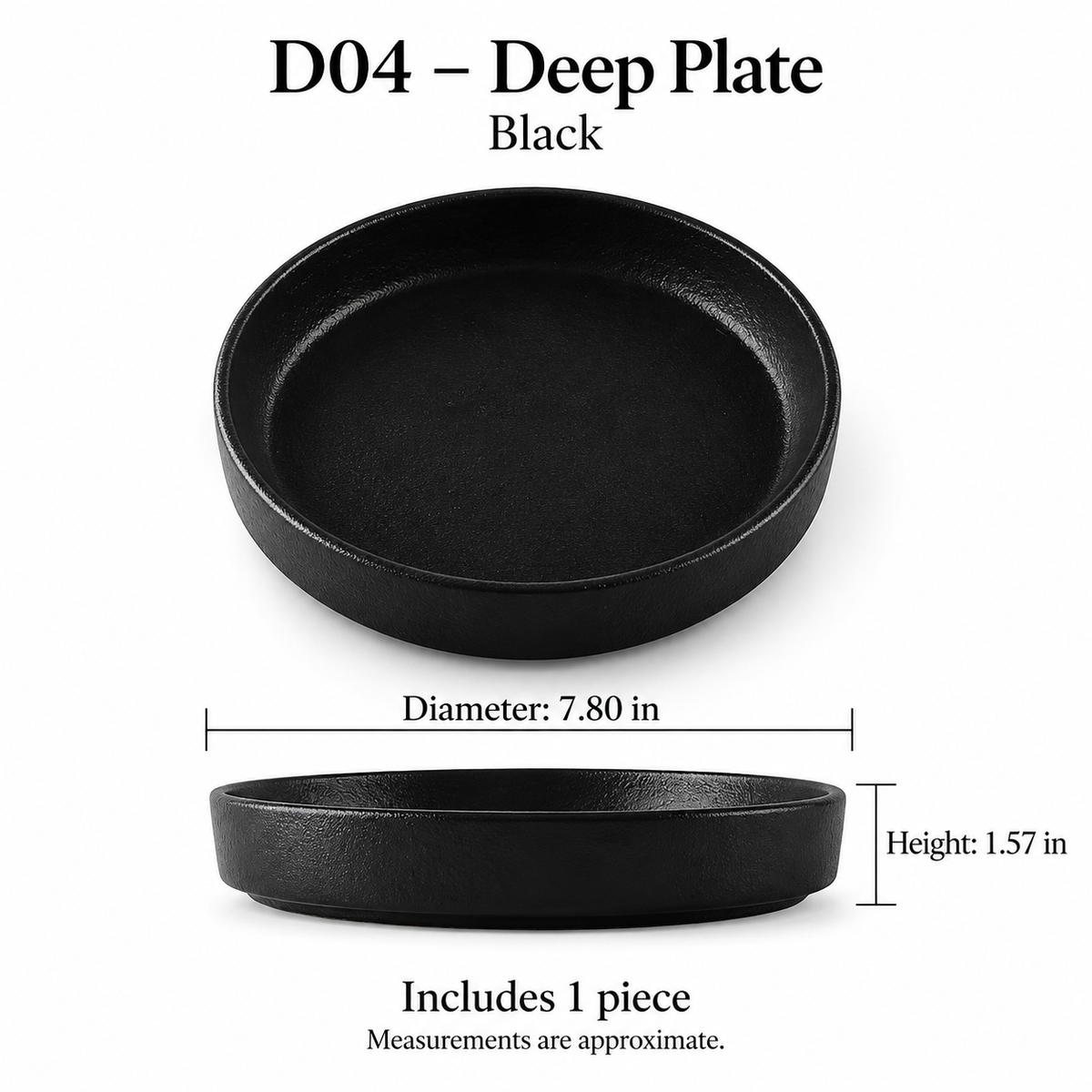 Rock Texture Ceramic Dinnerware Collection – Black & White