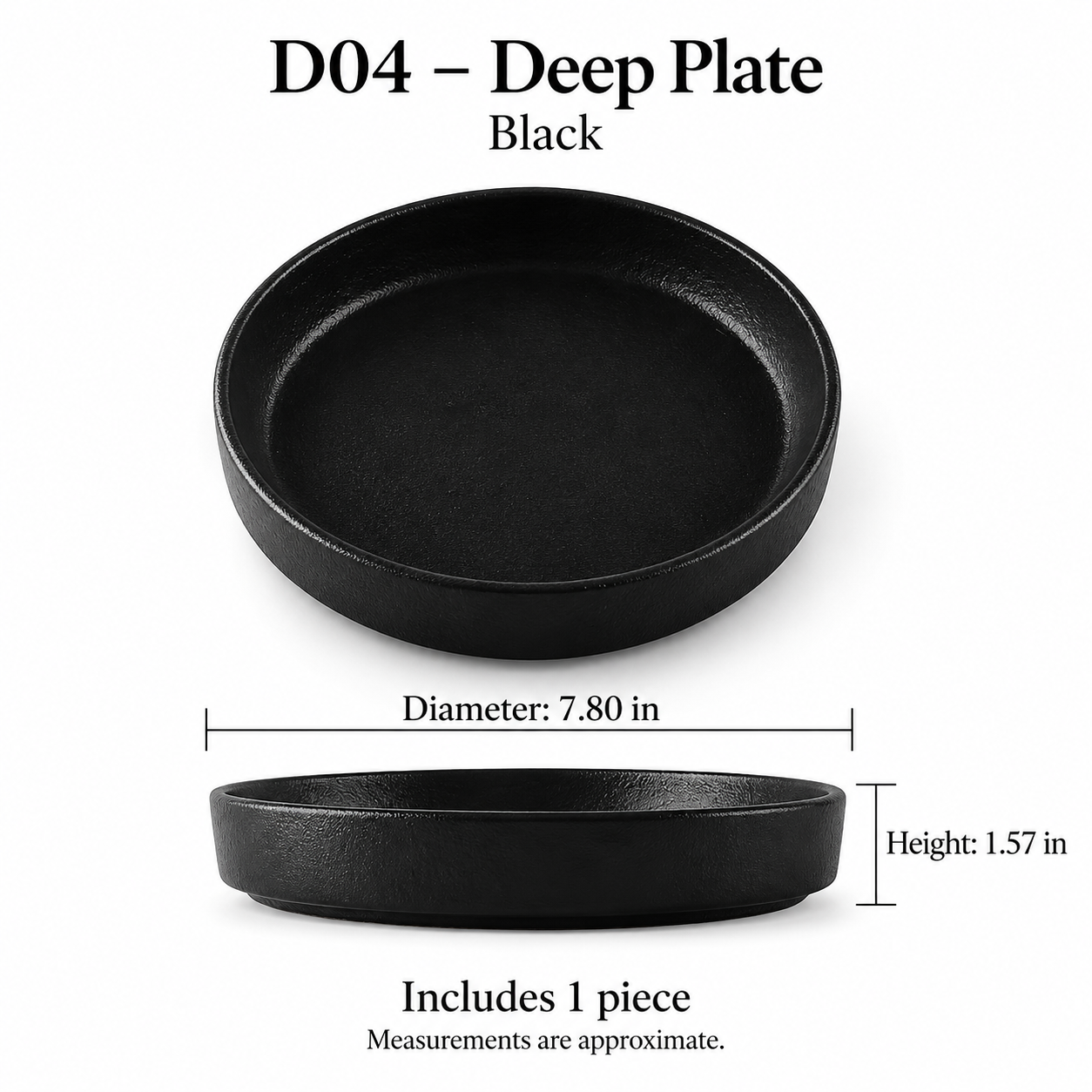 Rock Texture Ceramic Dinnerware Collection – Black & White