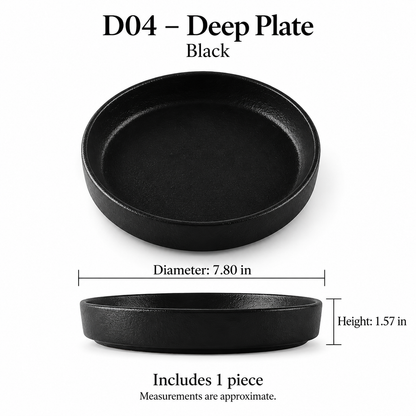 Rock Texture Ceramic Dinnerware Collection – Black & White