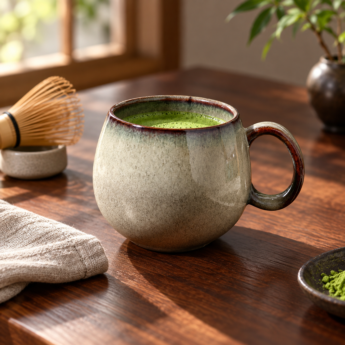 Handmade Ceramic Matcha & Tea Mug – 600 mL