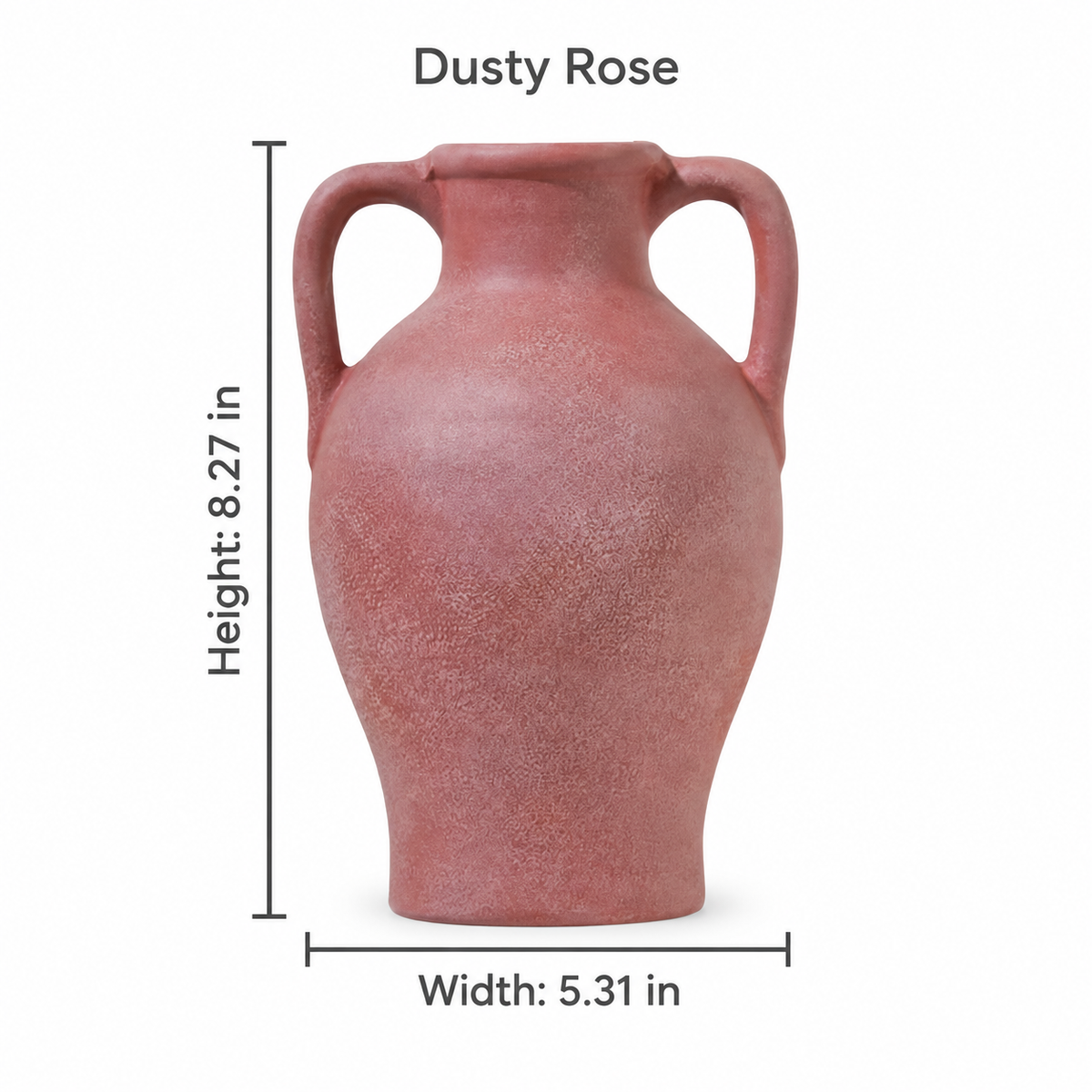 Warm Ivory Textured Ceramic Vase with Twin Handles