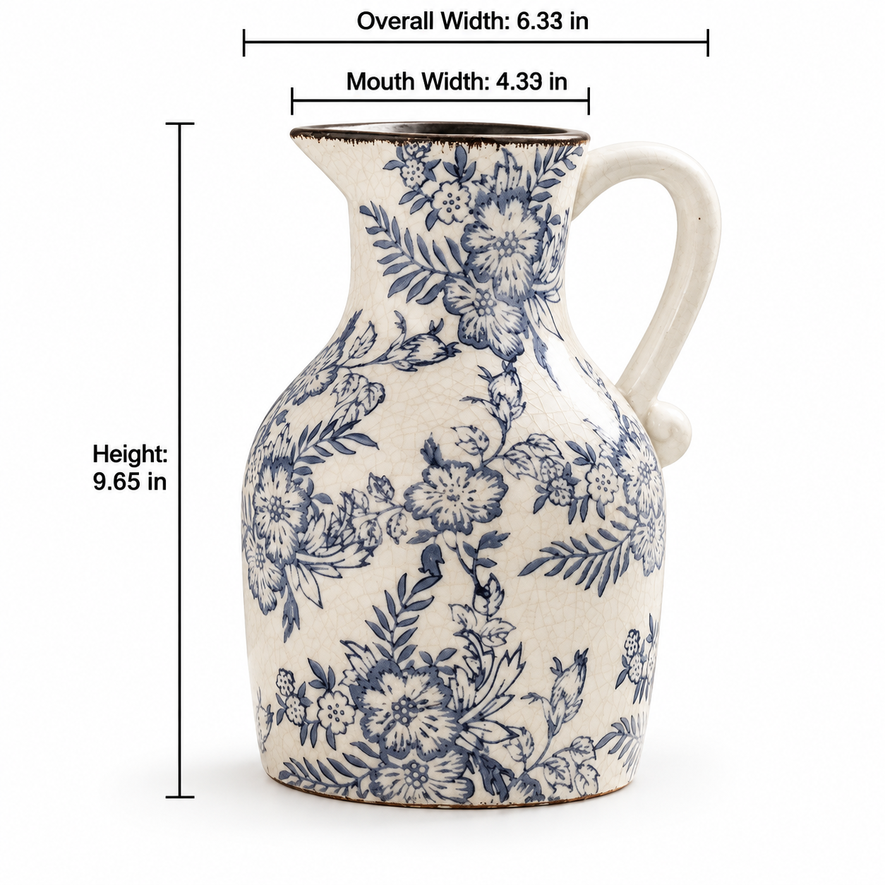 Vintage-Inspired Blue & White Floral Ceramic Vase – Five Styles
