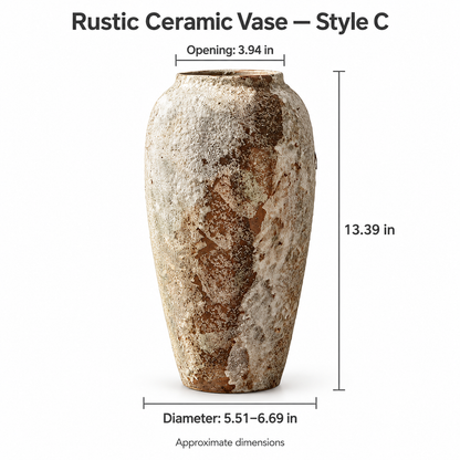Rustic Textured Ceramic Vase – Individual Styles or Set of 3