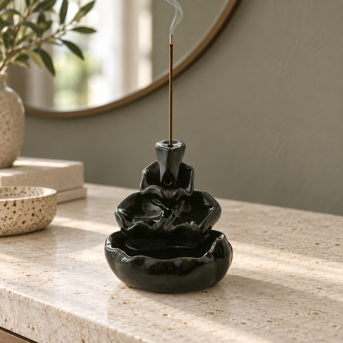 Sculptural Ceramic Incense Stick Holder