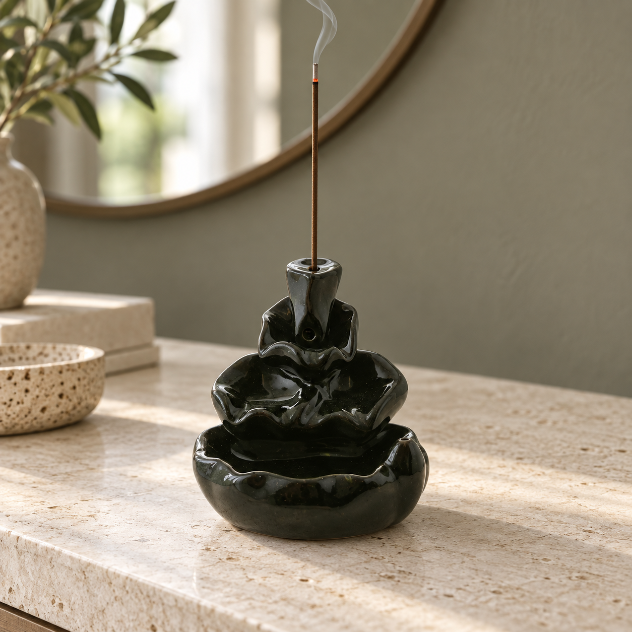 Sculptural Ceramic Incense Stick Holder
