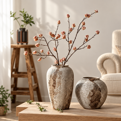 Rustic Textured Ceramic Vase – Individual Styles or Set of 3