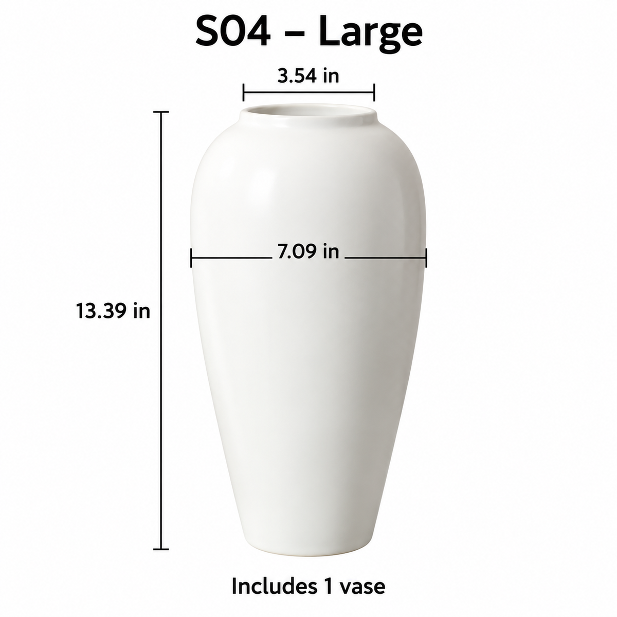 Ivory White Ceramic Vase – Three Sizes & Set of 3
