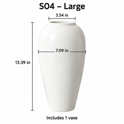 Ivory White Ceramic Vase – Three Sizes & Set of 3
