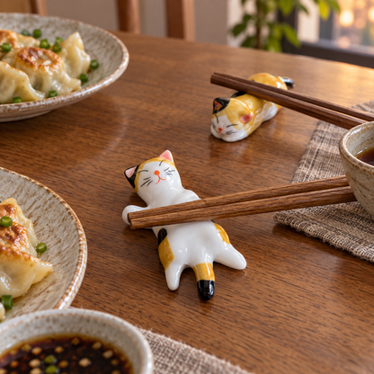 Calico Cat Ceramic Chopstick Rest – Assorted Shapes, Sold Individually