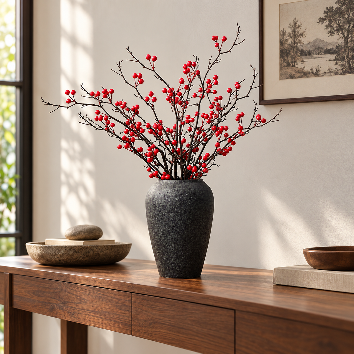Black Textured Ceramic Vase – Three Sculptural Styles