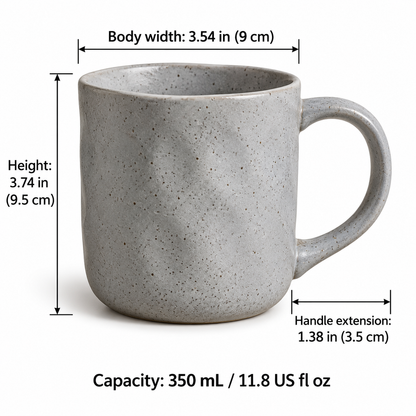 Grey Speckled Ceramic Mug – 350 mL