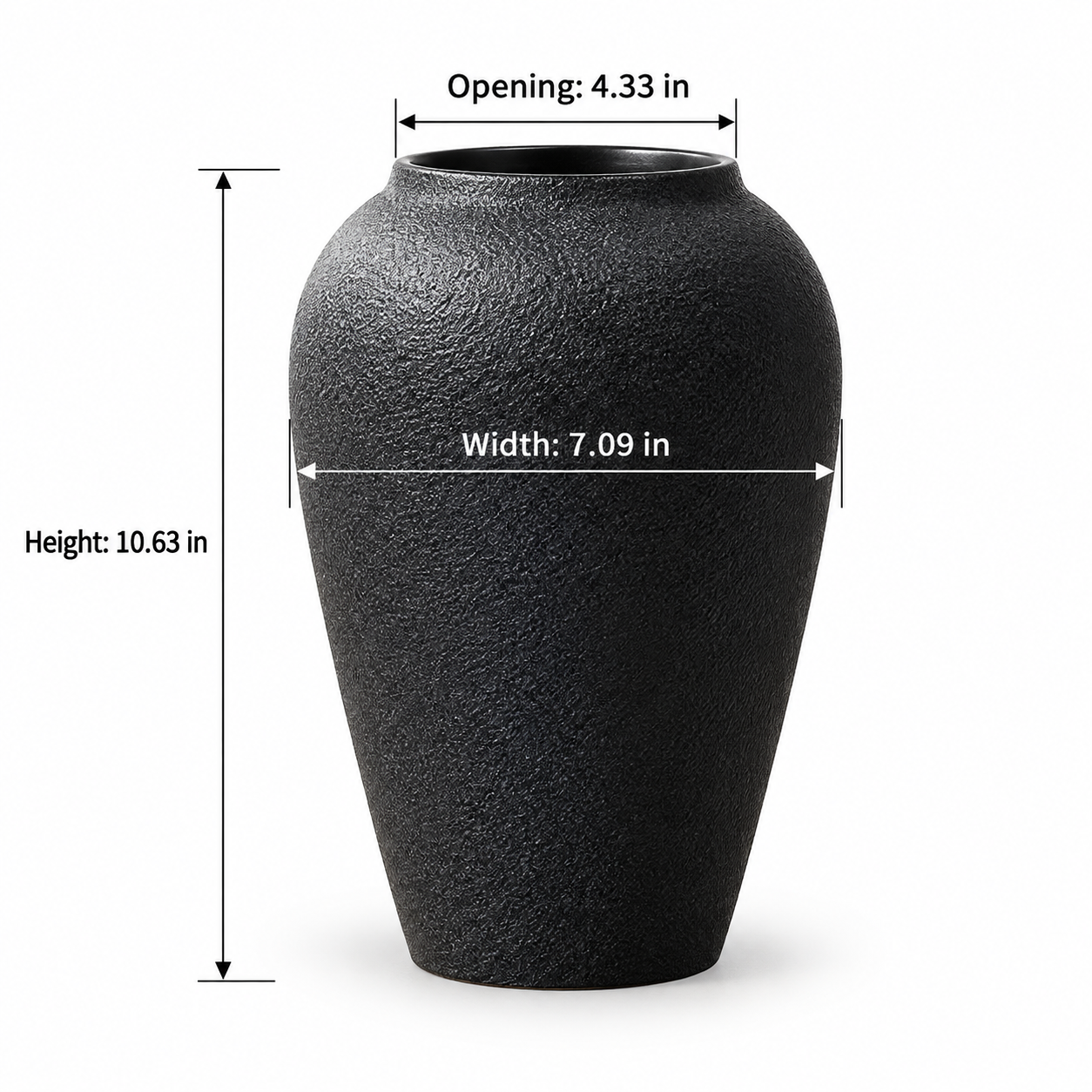 Black Textured Ceramic Vase – Three Sculptural Styles