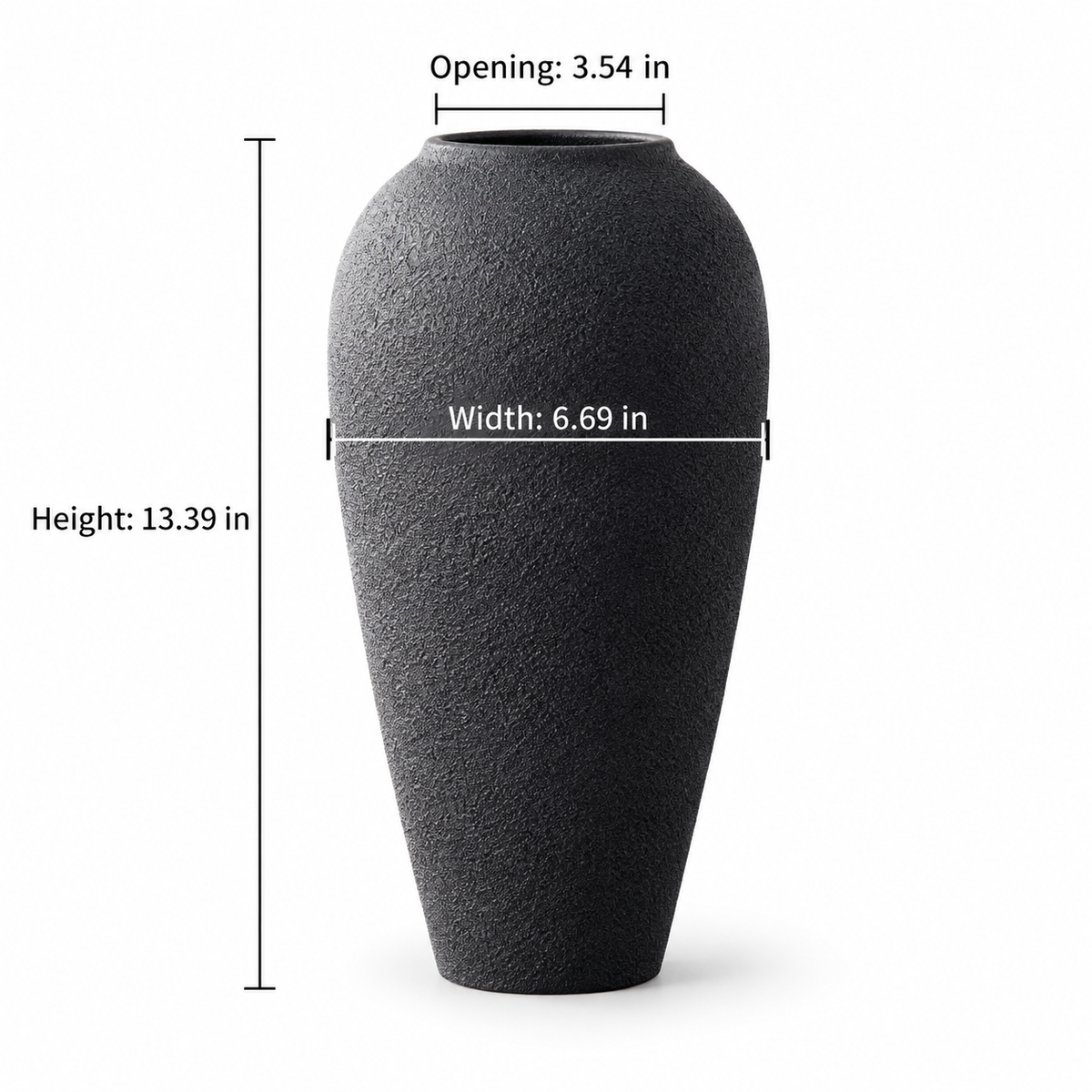 Black Textured Ceramic Vase – Three Sculptural Styles