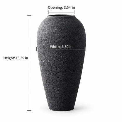 Black Textured Ceramic Vase – Three Sculptural Styles