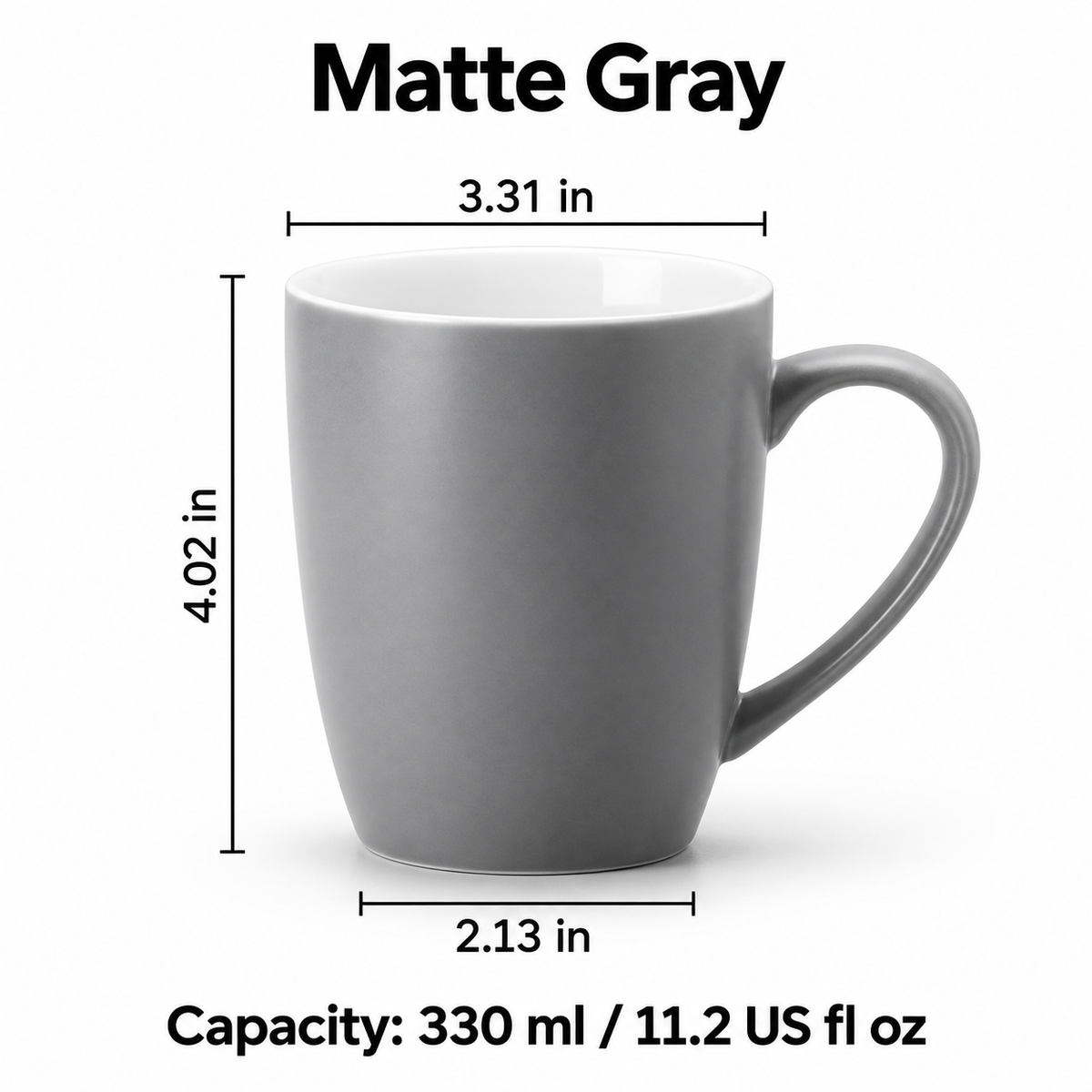 Everyday Ceramic Coffee Mug, 330 ml – Four Colors