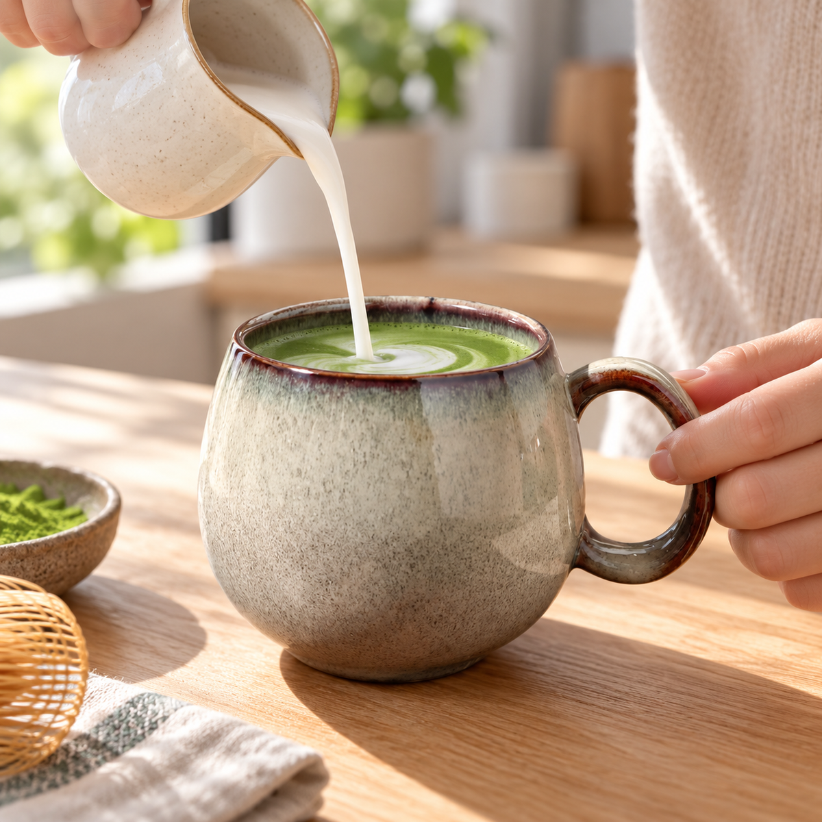 Handmade Ceramic Matcha & Tea Mug – 600 mL