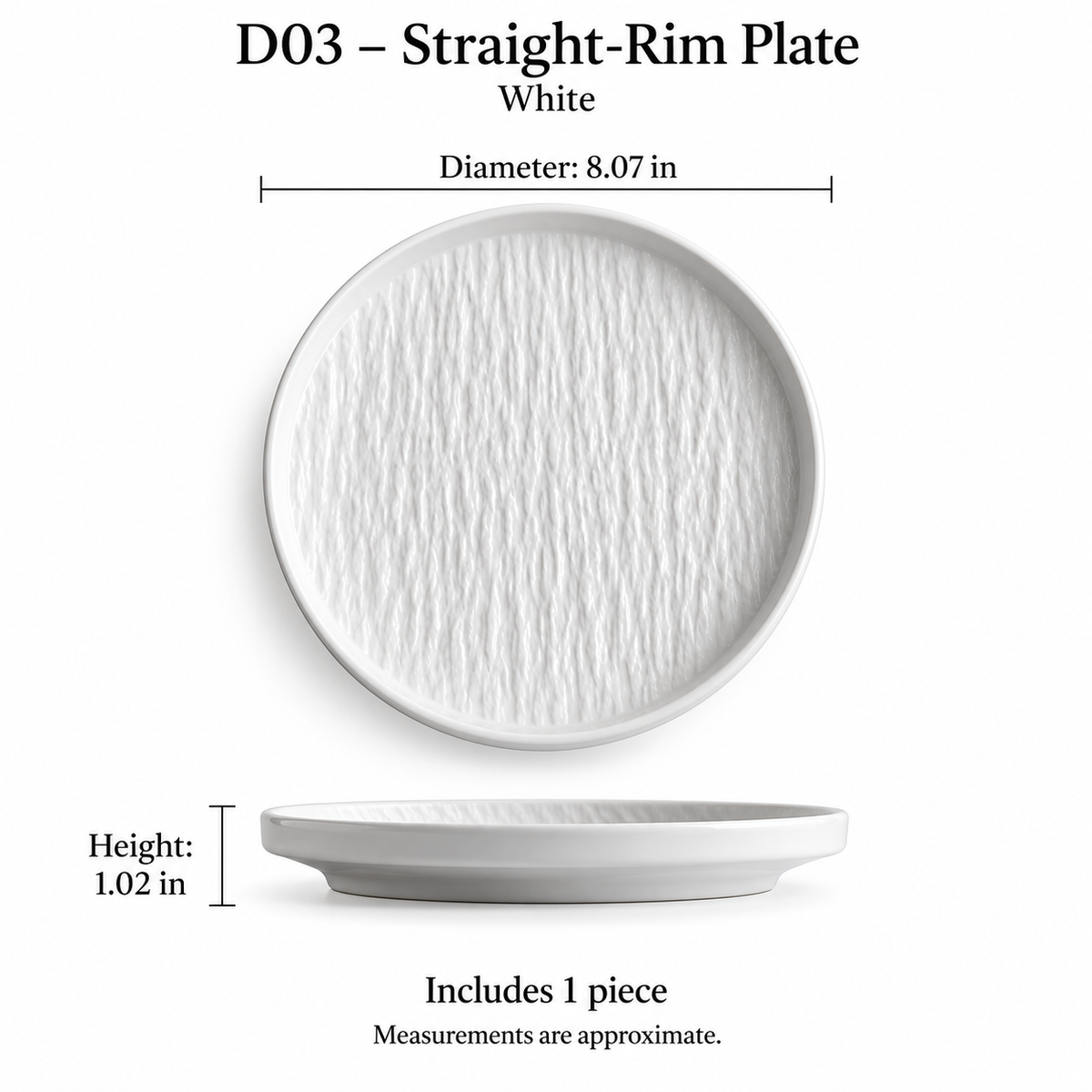 Rock Texture Ceramic Dinnerware Collection – Black & White
