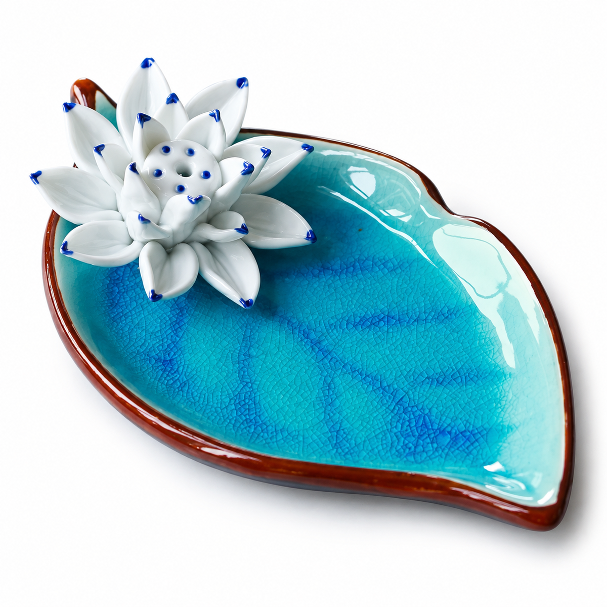 Lotus Leaf Ceramic Incense Stick Holder
