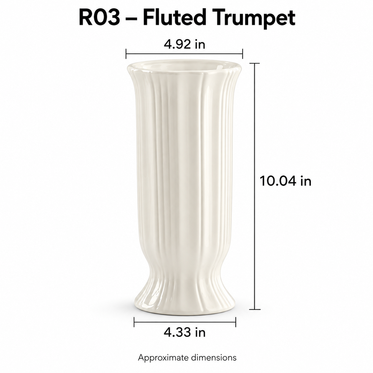 Cream White Ribbed Ceramic Vase – Four Classic Styles