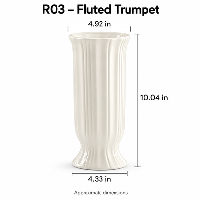 Cream White Ribbed Ceramic Vase – Four Classic Styles