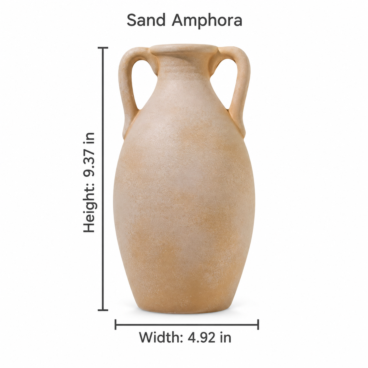 Warm Ivory Textured Ceramic Vase with Twin Handles