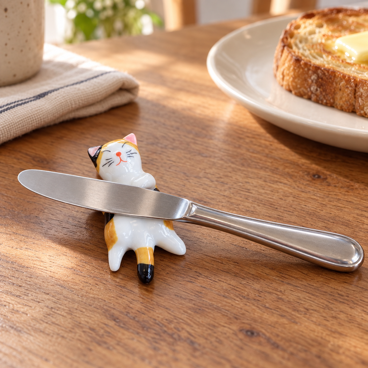Calico Cat Ceramic Chopstick Rest – Assorted Shapes, Sold Individually